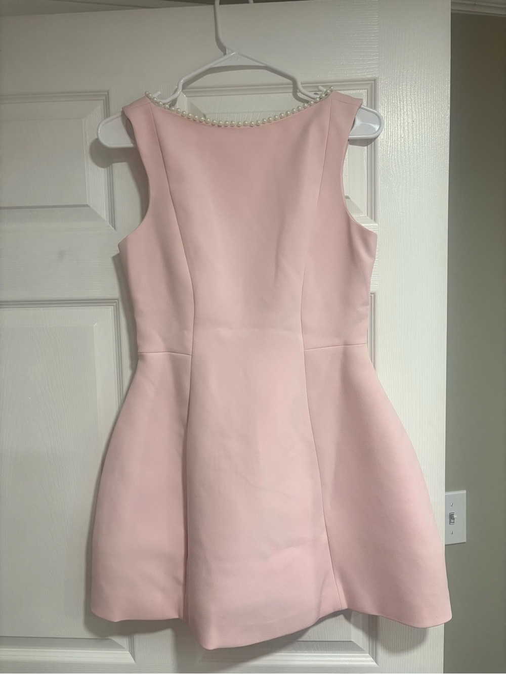Pink BabyBoo Carrie mini dress with bow and pearls